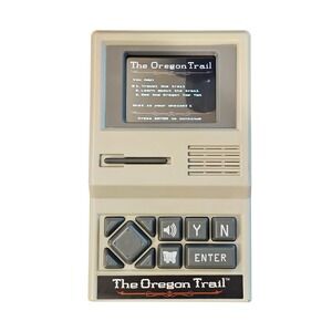 Basic Fun The Oregon Trail Handheld Electronic Game 09597 Retro 2017 Gray EUC